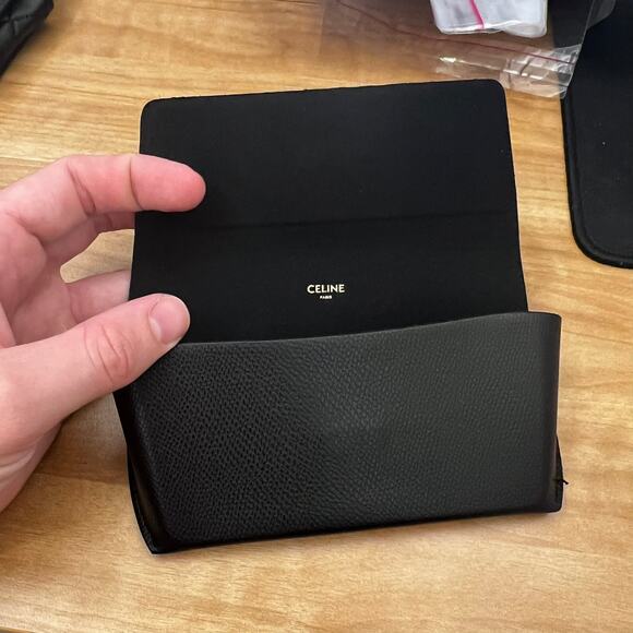 CELINE Paris BLACK AUTHENTIC SUNGLASSES EYEGLASSES CASE ONLY Gold Lettering - Picture 4 of 10